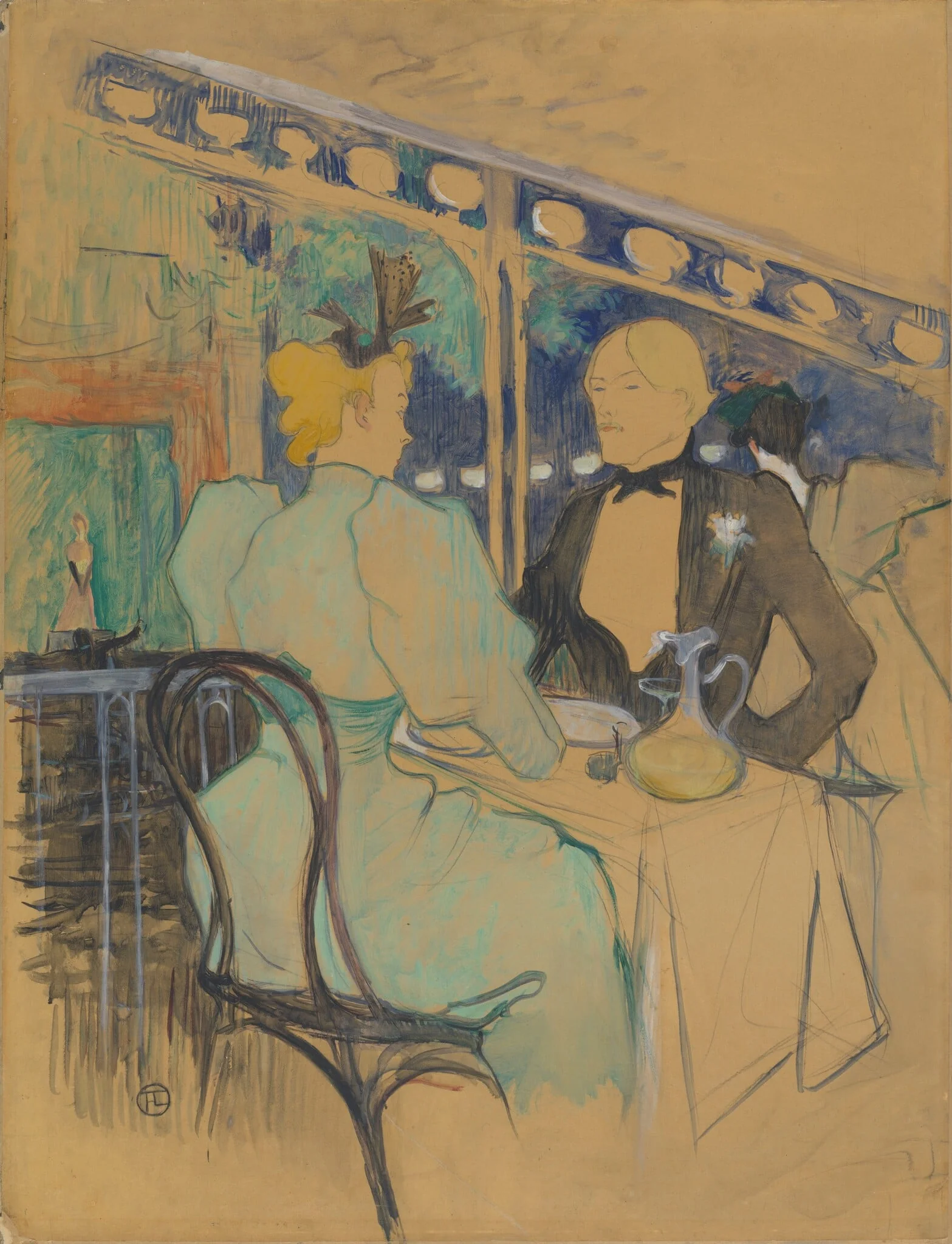 Fashionable People at Les Ambassadeurs (Aux Ambassadeurs: Gens Chic), detail