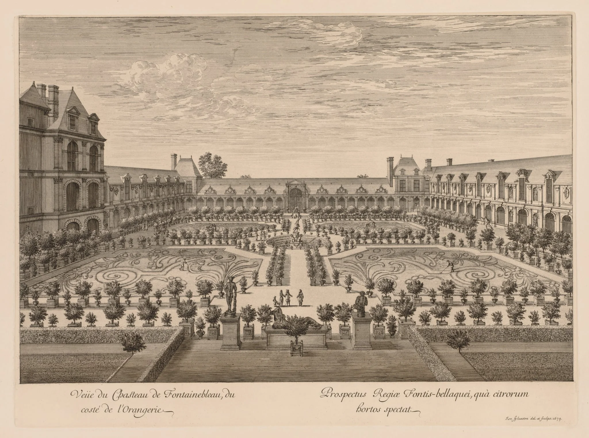 Vue du Château de Fontainebleau, du côté de l'Orangerie, detail