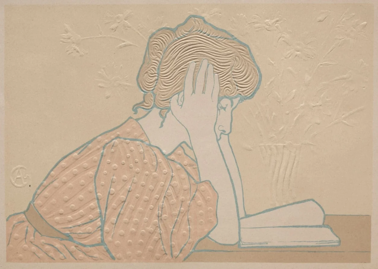 Young Woman Reading, detail