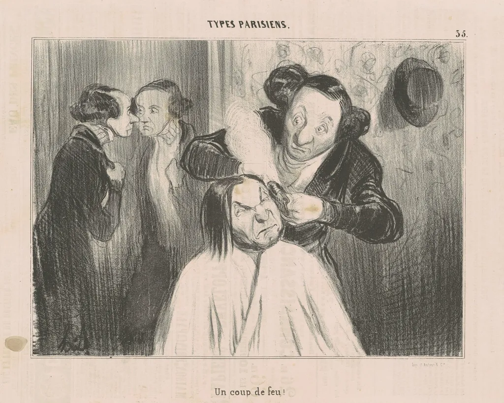 Un coup de feu!, by Honoré Daumier, ink, 1839