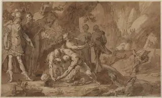 Odysseus and Teiresias, by Gerrit Pietersz Sweelinck, ink, 1606