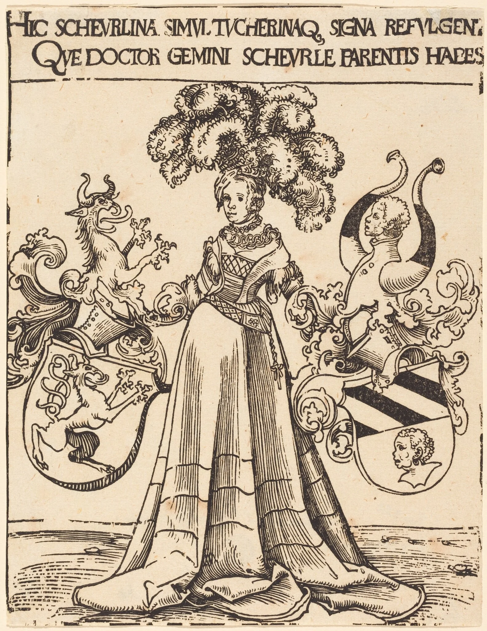 Bookplate of Scheurl and Tucher, detail