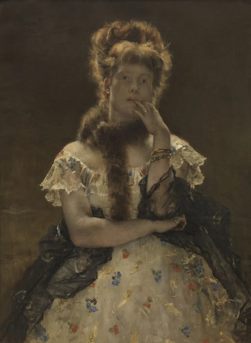 The Parisian Sphinx, by Alfred Stevens, oil, 1867