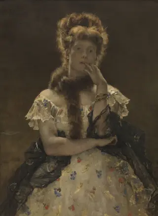 The Parisian Sphinx, by Alfred Stevens, oil, 1867