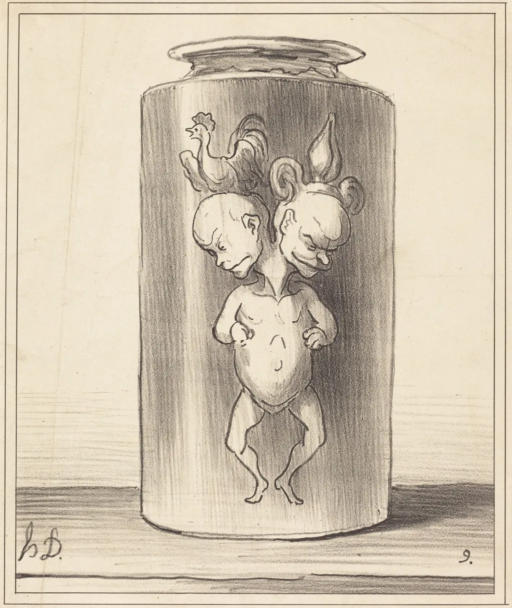 La fusion, by Honoré Daumier, ink, 1872
