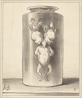 La fusion, by Honoré Daumier, ink, 1872