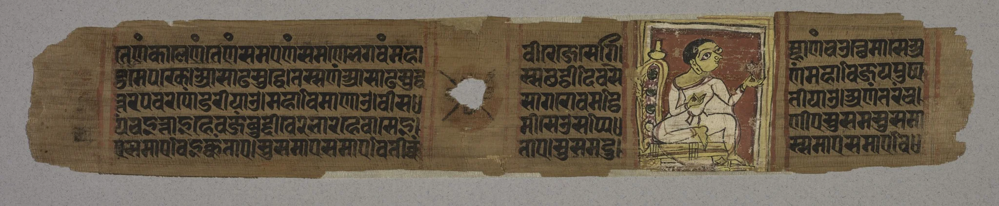 Monk Holding a Flower: Folio 2 (recto), from a Kalpa-sutra and Story of Kalakacharya, detail