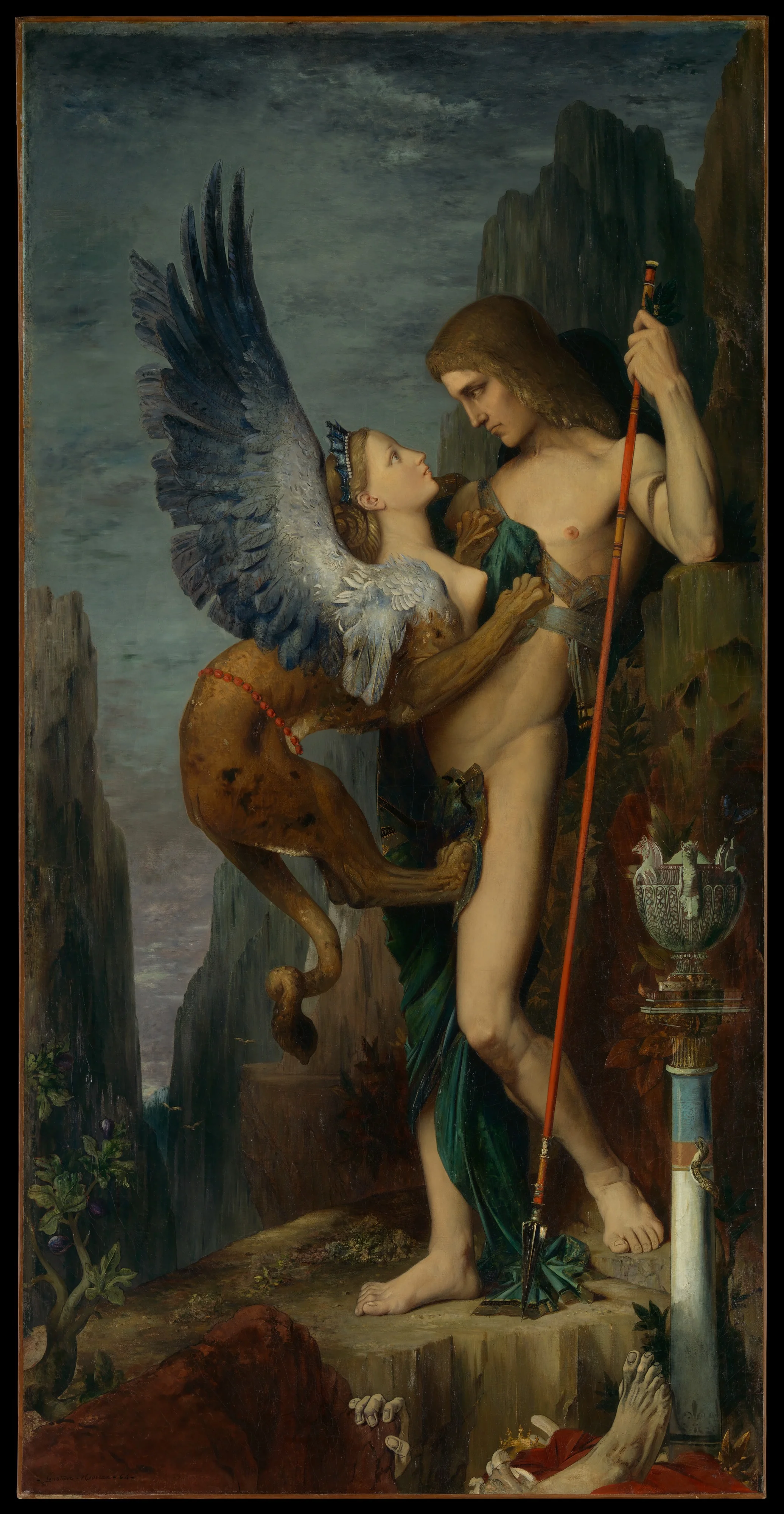 Oedipus and the Sphinx, detail
