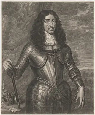 Charles II, by Cornelis van Dalen I, ink, 1634