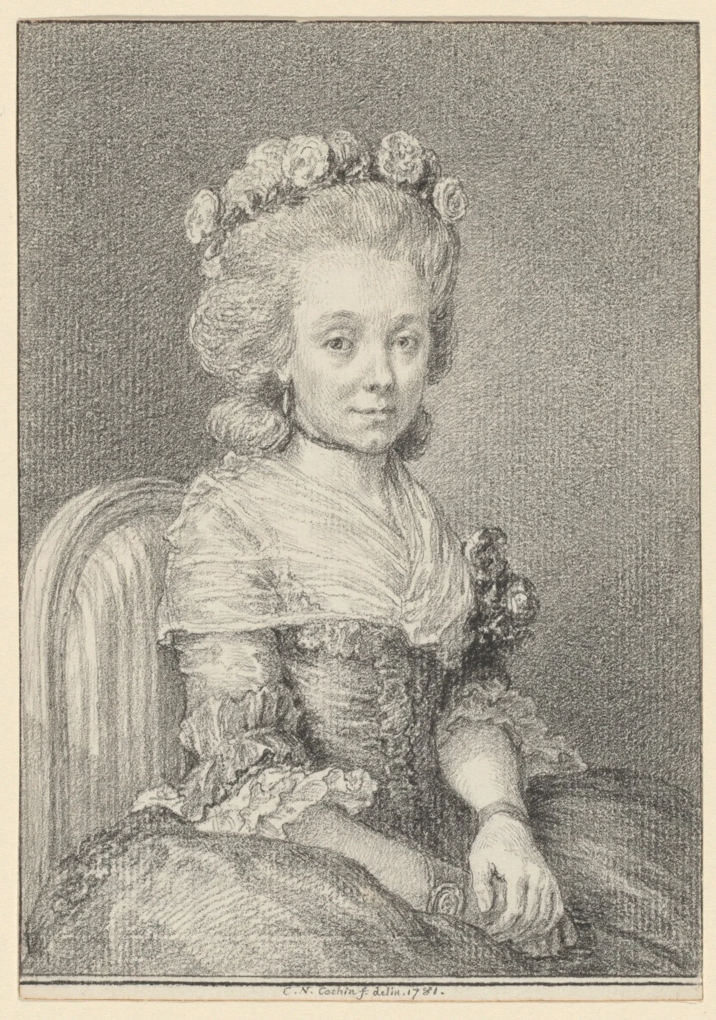 Mademoiselle Grogniard, Dame de Saint-Just, detail