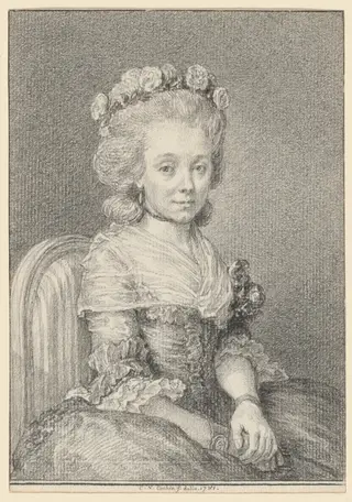 Mademoiselle Grogniard, Dame de Saint-Just, by Charles-Nicolas Cochin II, chalk, 1781