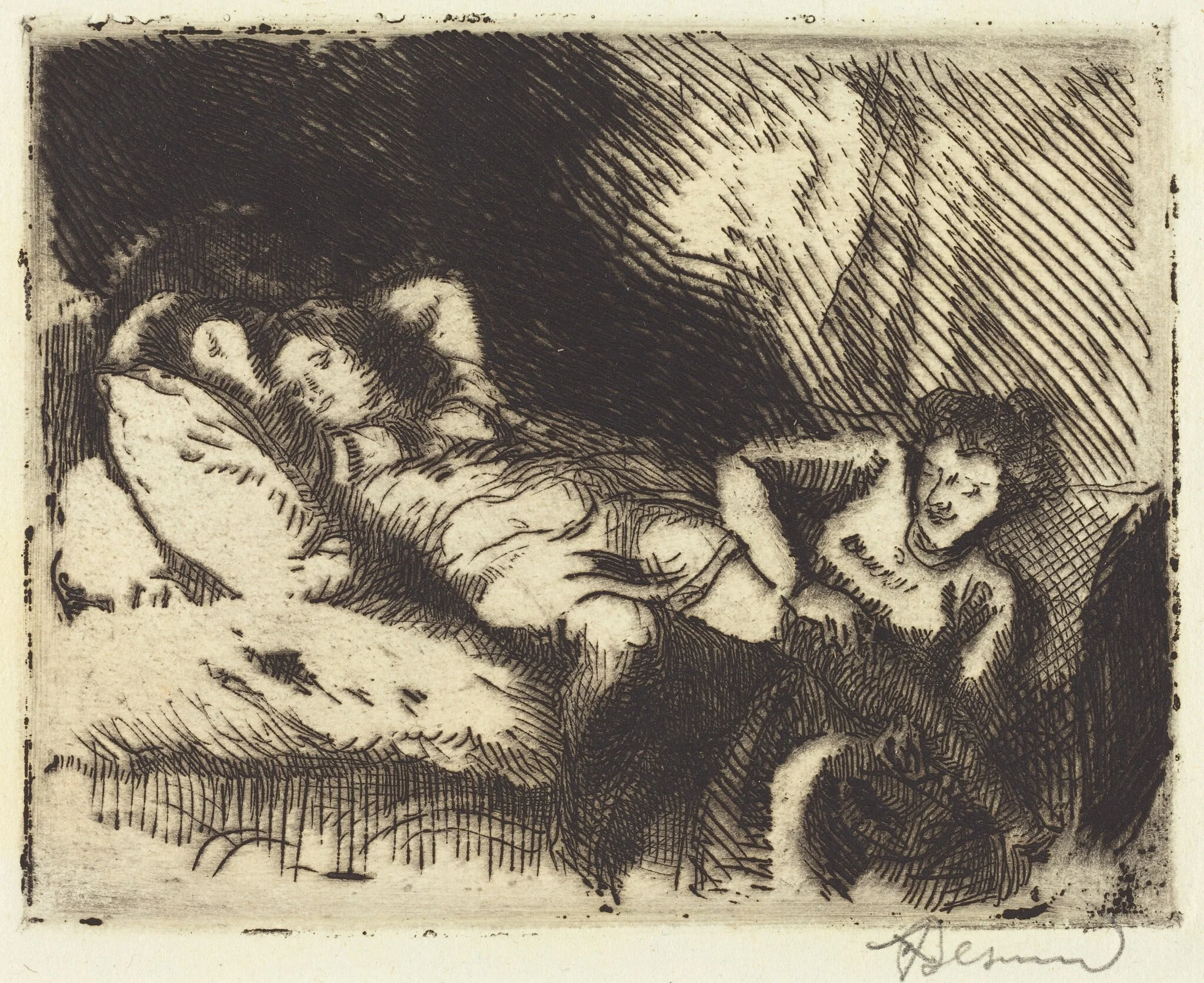 Going to Bed (Le coucher), detail
