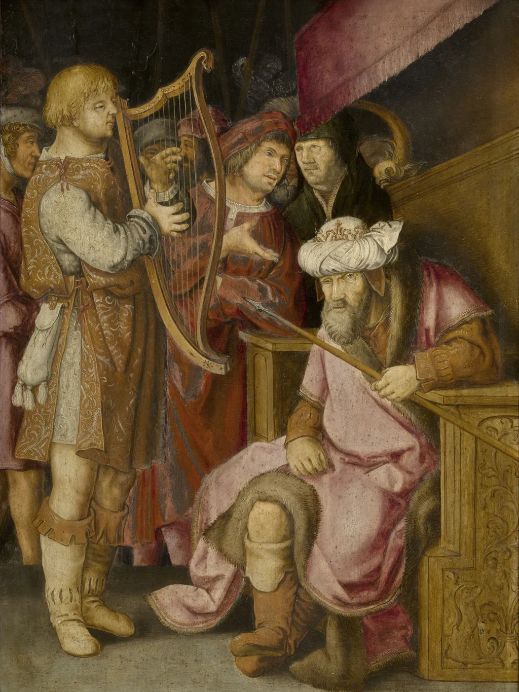David Playing his Harp for Saul, by Lucas van Leyden, oil