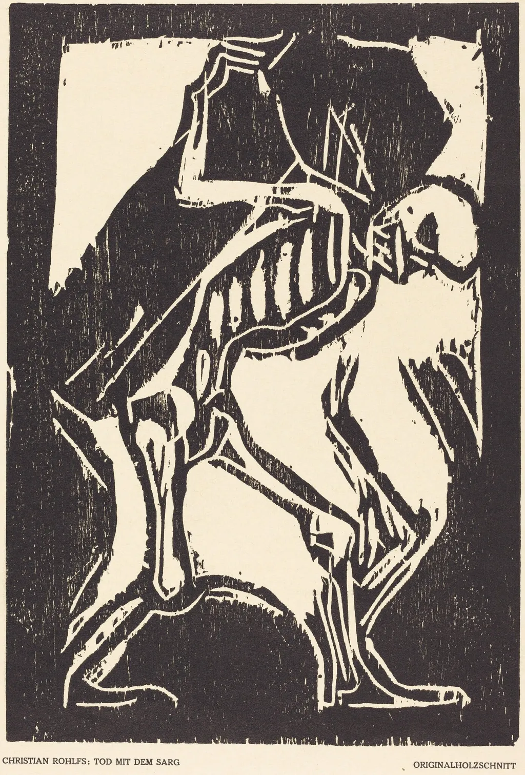 Death with a Coffin, by Christian Rohlfs, ink, 1917