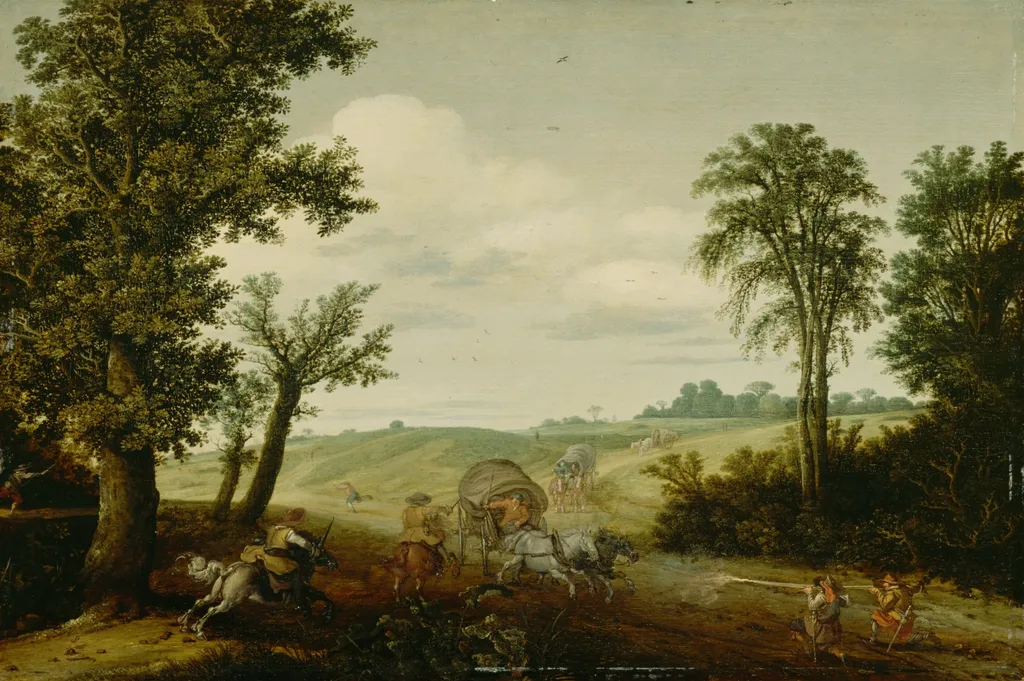 The Highway Robbery, by Esaias van de Velde, unspecified, 1625