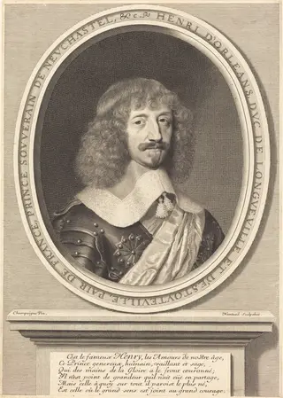 Henri II d'Orléans, Duc de Longueville, by Robert Nanteuil, ink, 1655