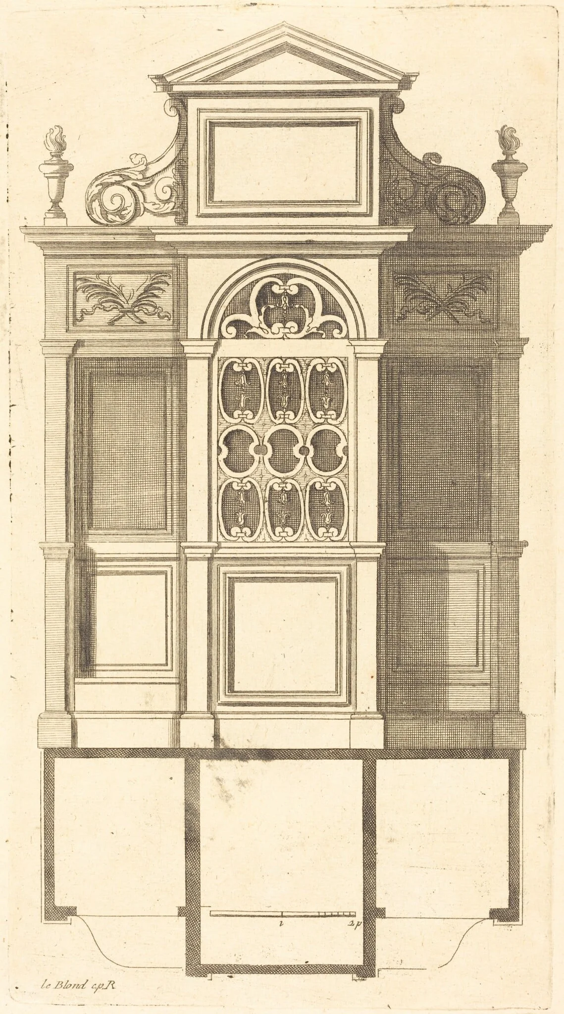 Plan et elevation des plus beaux confessionnaux de Paris, tres fidelemant mesure, detail