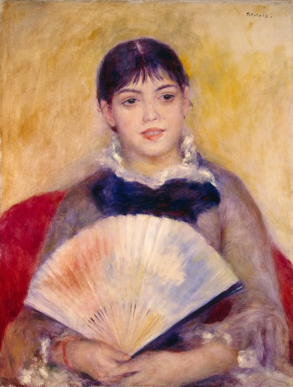 Girl with a Fan, by Pierre-Auguste Renoir, oil, 1893