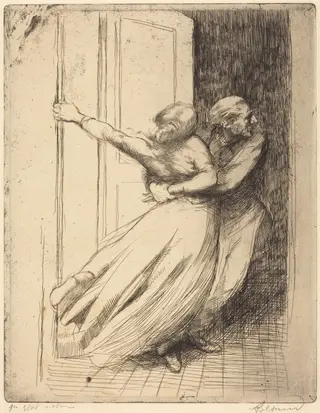 The Rape (Le Viol), by Albert Besnard, ink, 1886