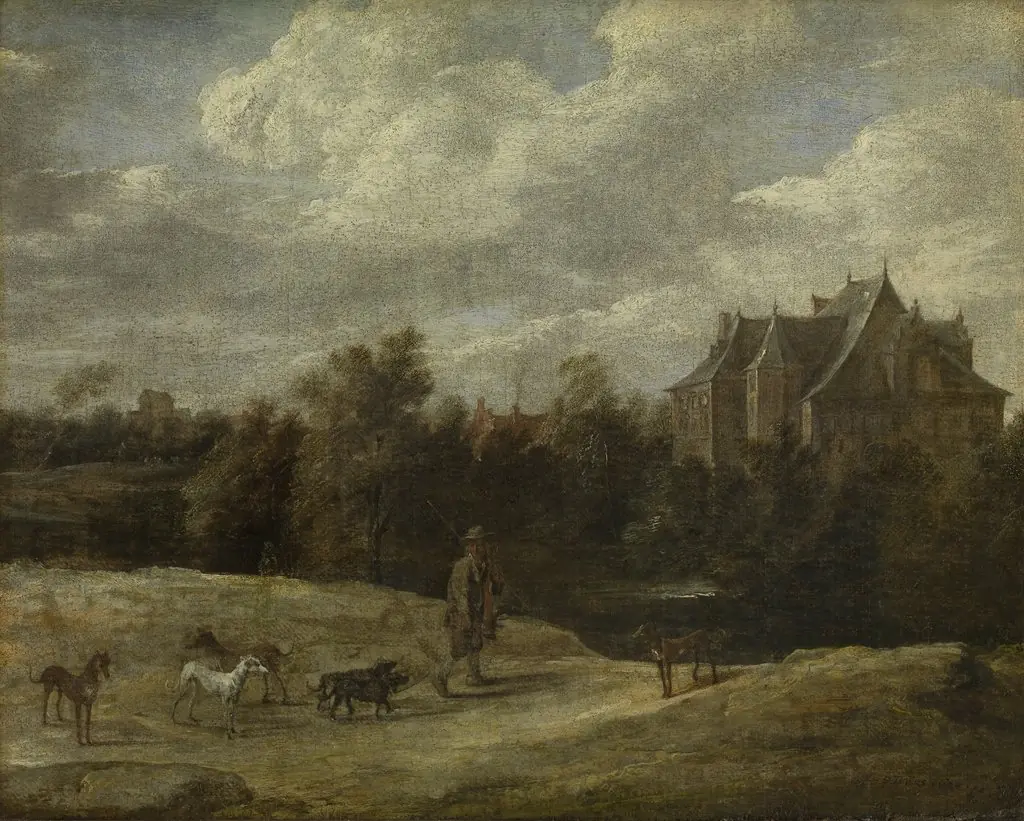 Returning from the Hunt, by David Teniers the Younger, oil, 1670