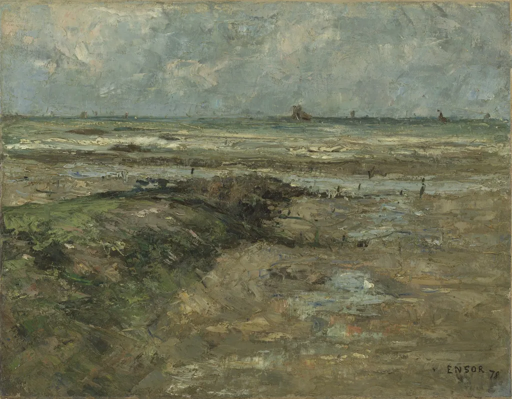 The Breakwater, by James Ensor, oil, 1890