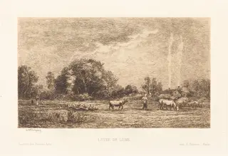 Rising Moon (Lever de lune), by Charles François Daubigny, ink, 1861