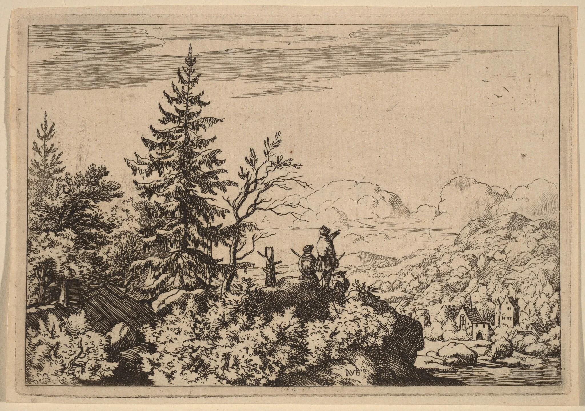 Two Men on a Hill, detail