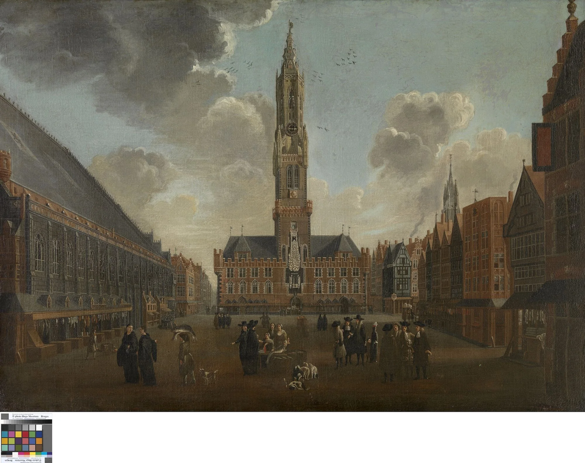 The Market Square in Bruges, detail
