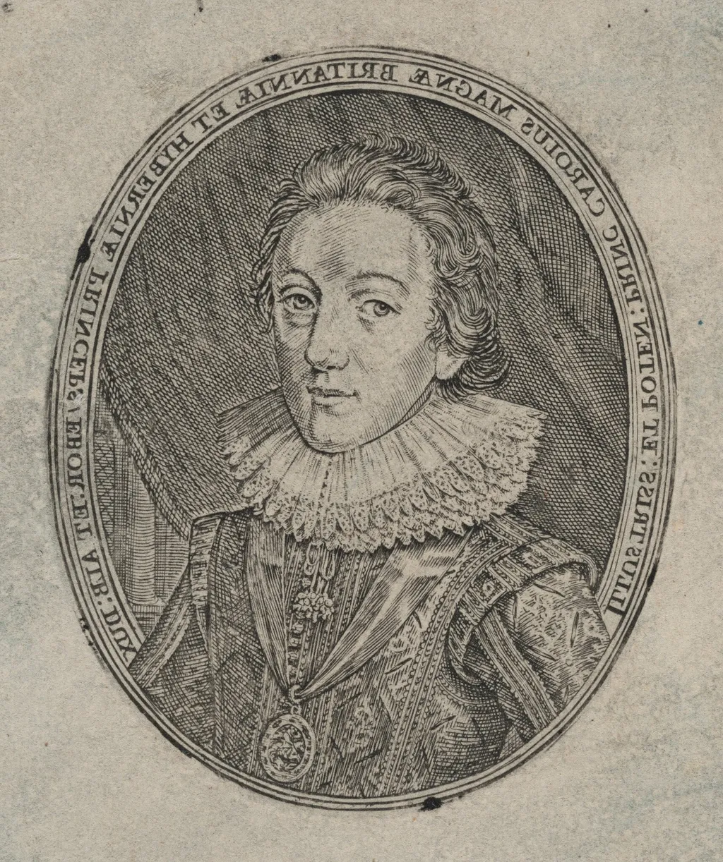 Charles I, King of England [top half], by Simon van de Passe, ink, 1621