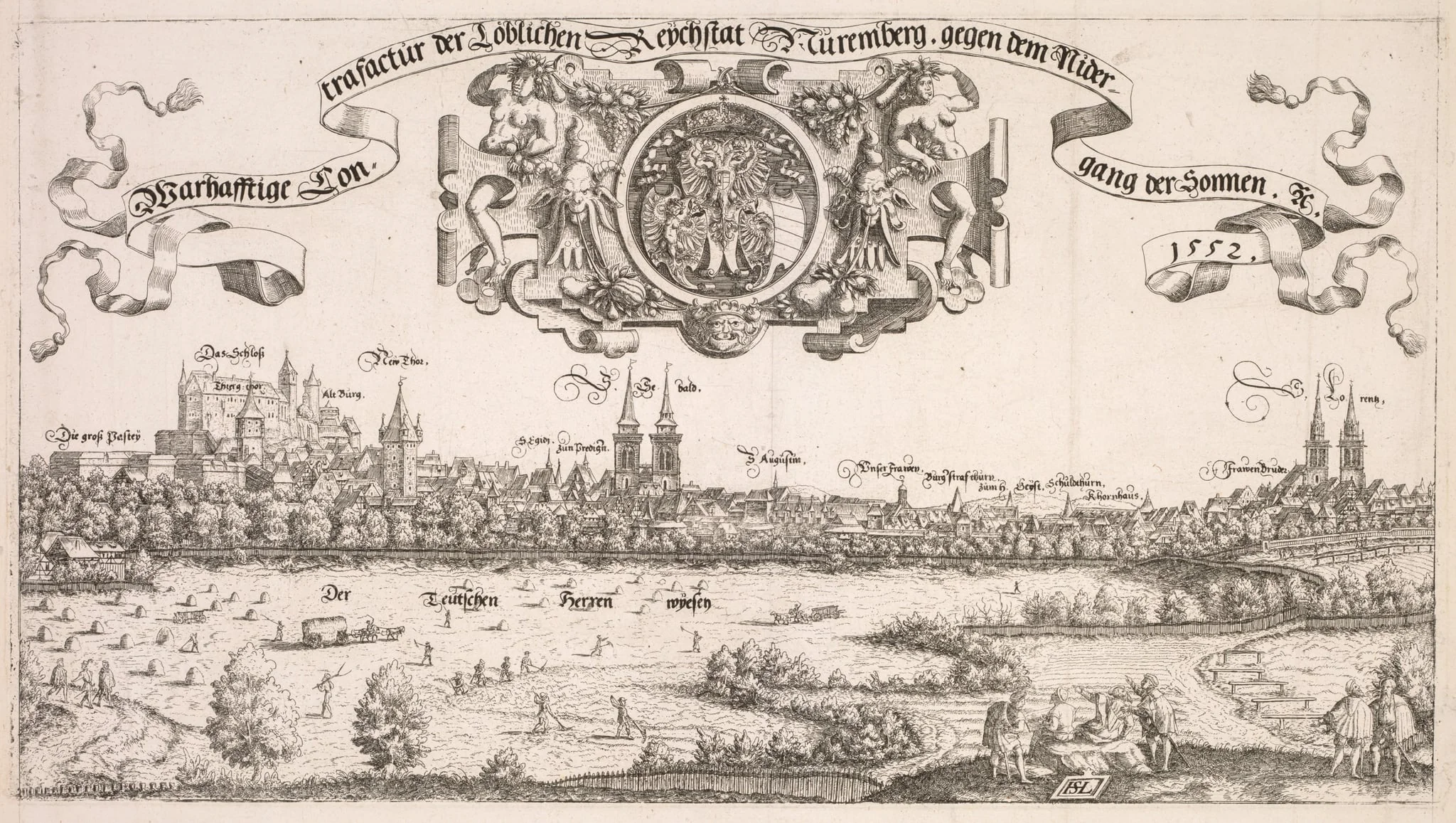 Panoramic View of Nuremberg: Center Portion, detail
