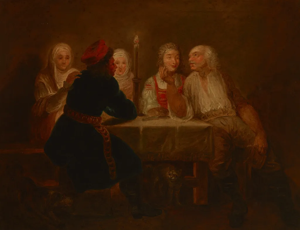 Peasants in an Inn, by Franciszek Smuglewicz, oil, 1786