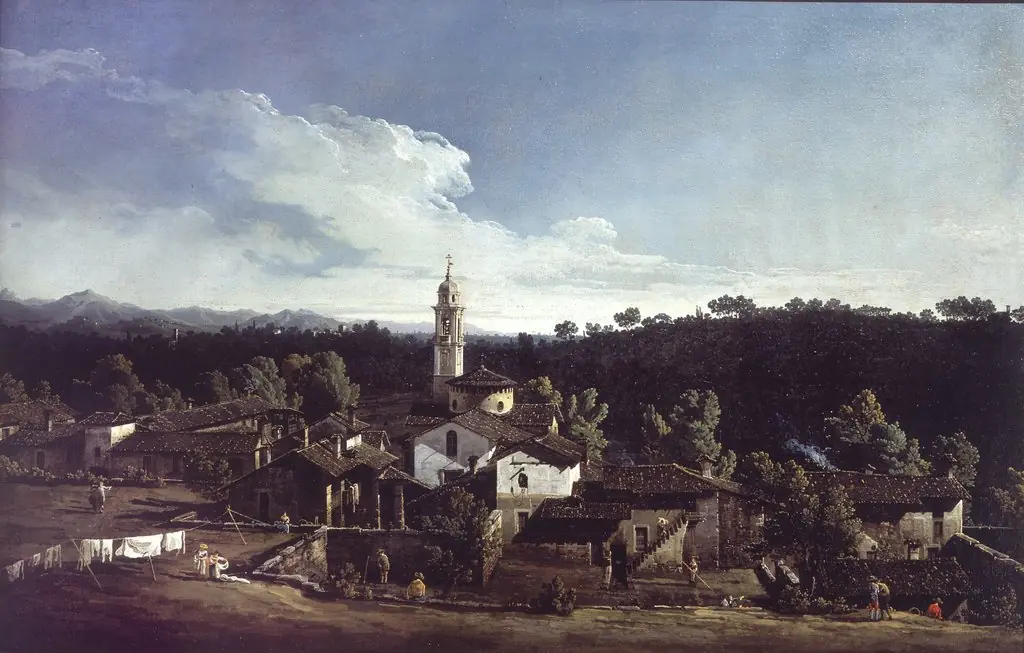 View of Gazzada near Varese, by Bernardo Bellotto, oil, 1744