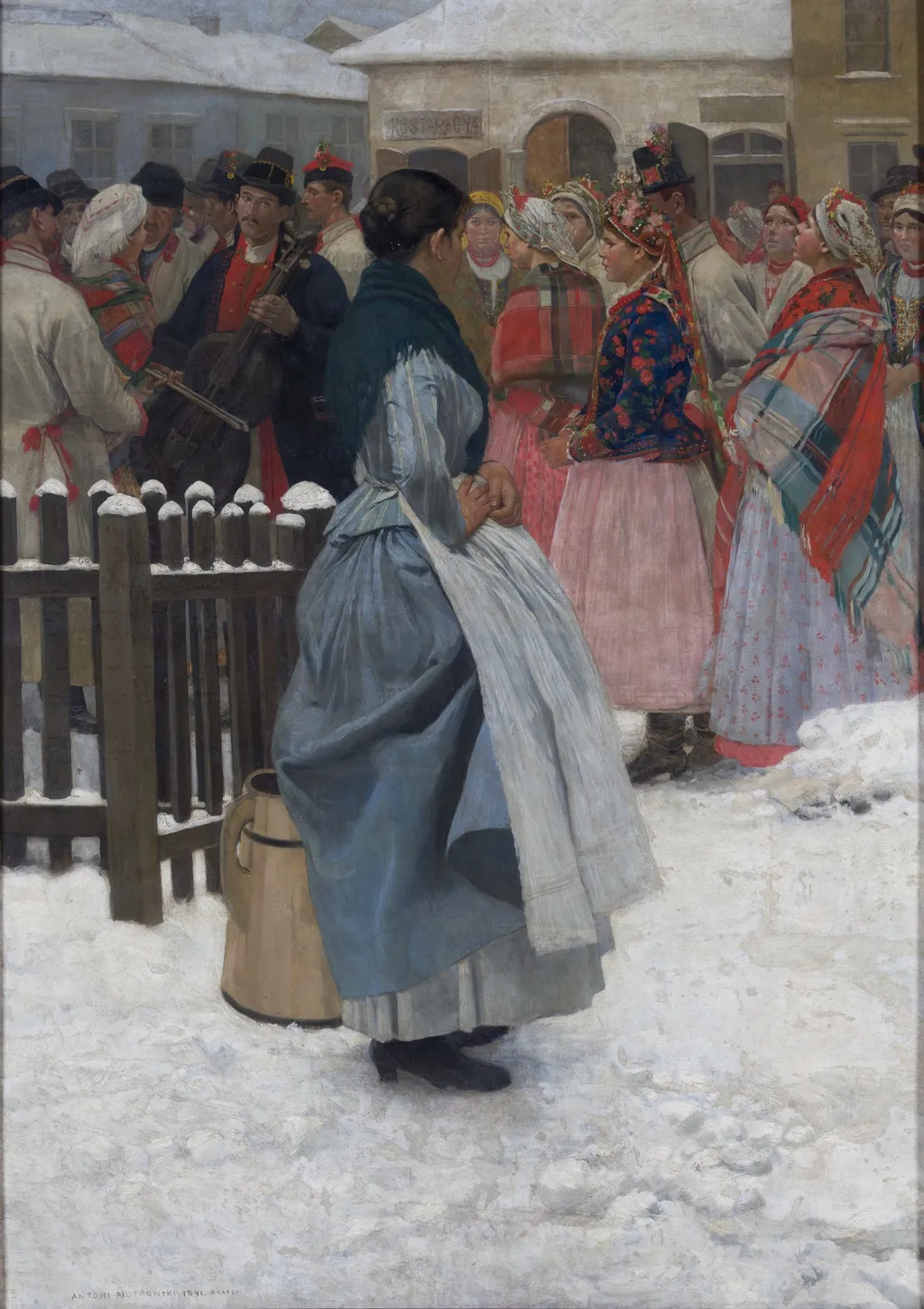 The Weeding Is Coming, by Antoni Piotrowski, oil, 1896