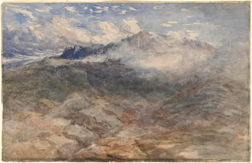 Mountain Heights, Cader Idris, by David Cox, watercolor, 1850
