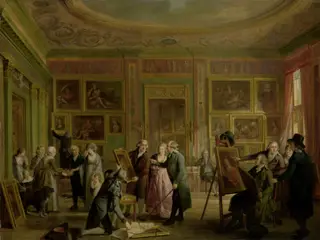 The Art Gallery of Josephus Augustinus Brentano, by Adriaan de Lelie, oil, 1796
