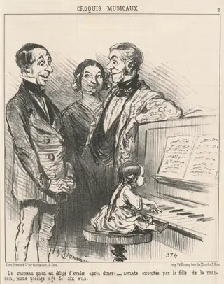 Le morceau qu'on obligé d'avalier ..., by Honoré Daumier, ink, 1852