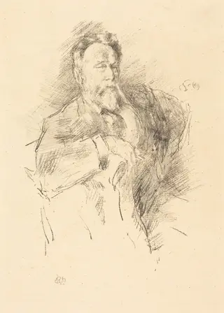 Sketch of William E. Henley, by James McNeill Whistler, ink, 1896