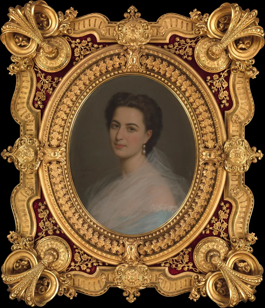Portrait of a Woman (Marianna Panciatichi, marchesa Paolucci delle Roncole, 1835–1919, or her sister-in-law, Beatrice Ferrari-Corbelli di Reggio, contessa di Lucciano), by Michele Gordigiani, oil, 1864