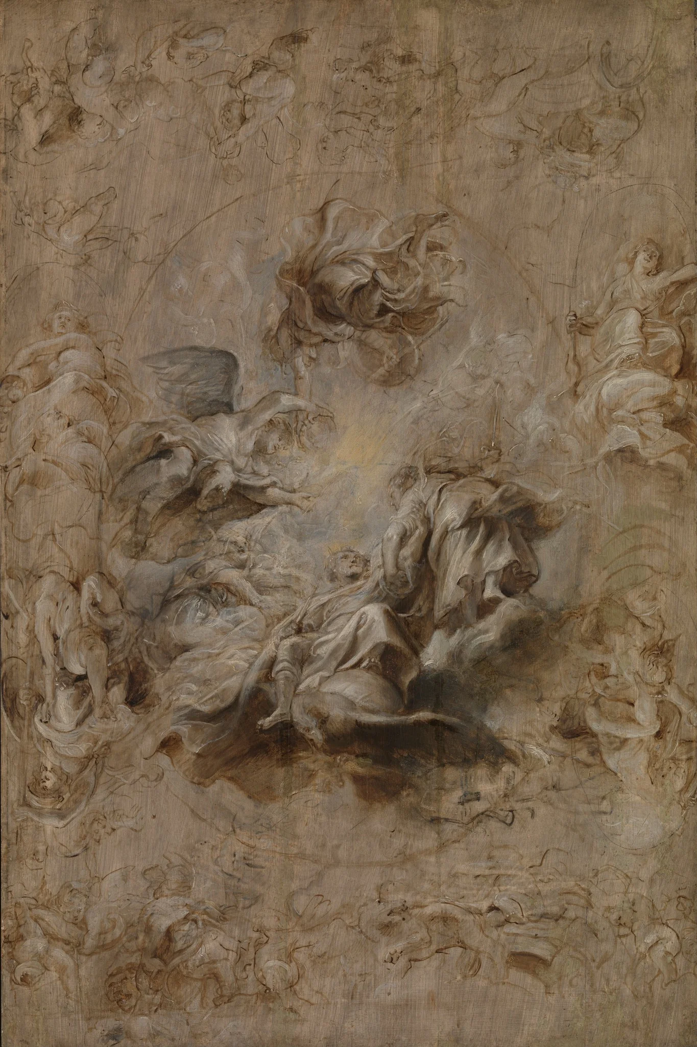 Multiple Sketch for the Banqueting House Ceiling, detail