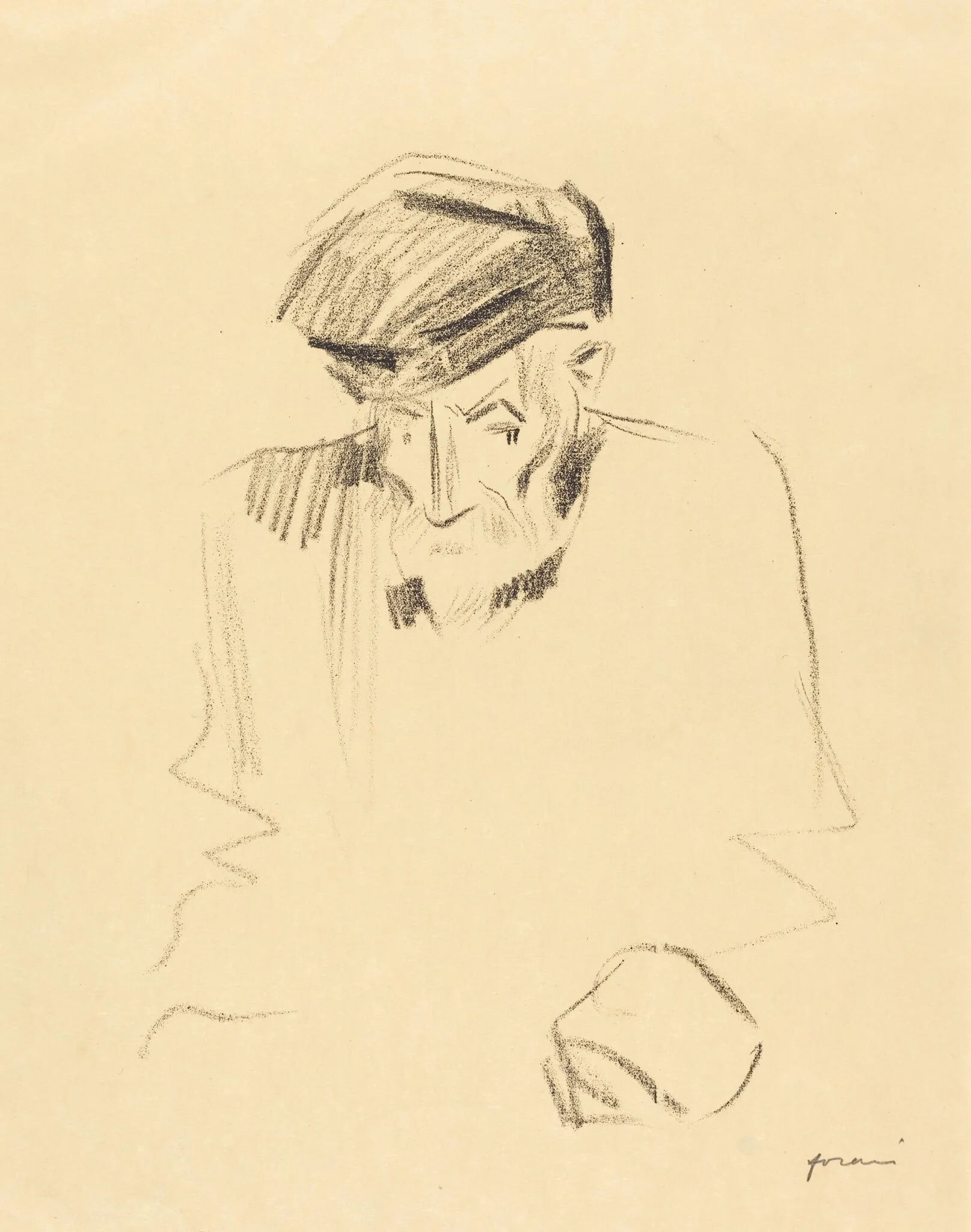 Portrait de Renoir (2e planche) (Portrait of Renoir) (second plate), detail