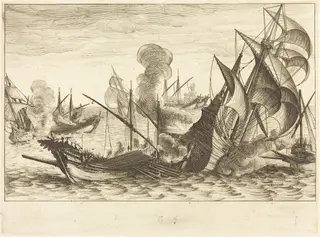 The Second Naval Battle, by Jacques Callot, ink, 1614