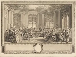 Le concert, by Antoine-Jean Duclos, ink, 1774