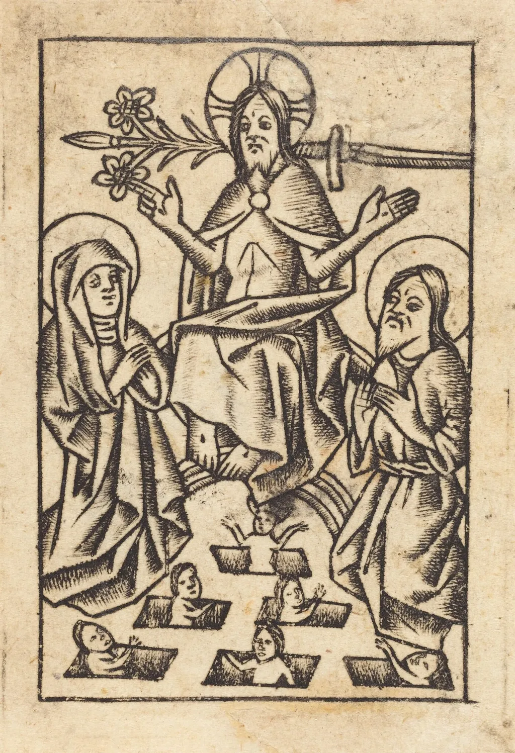 The Last Judgment [right], by Master of St. Erasmus, ink, 1455