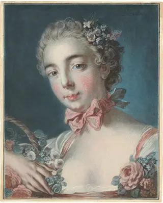 Tête de Flore (Head of Flora), by Louis-Marin Bonnet, pastel, 1769