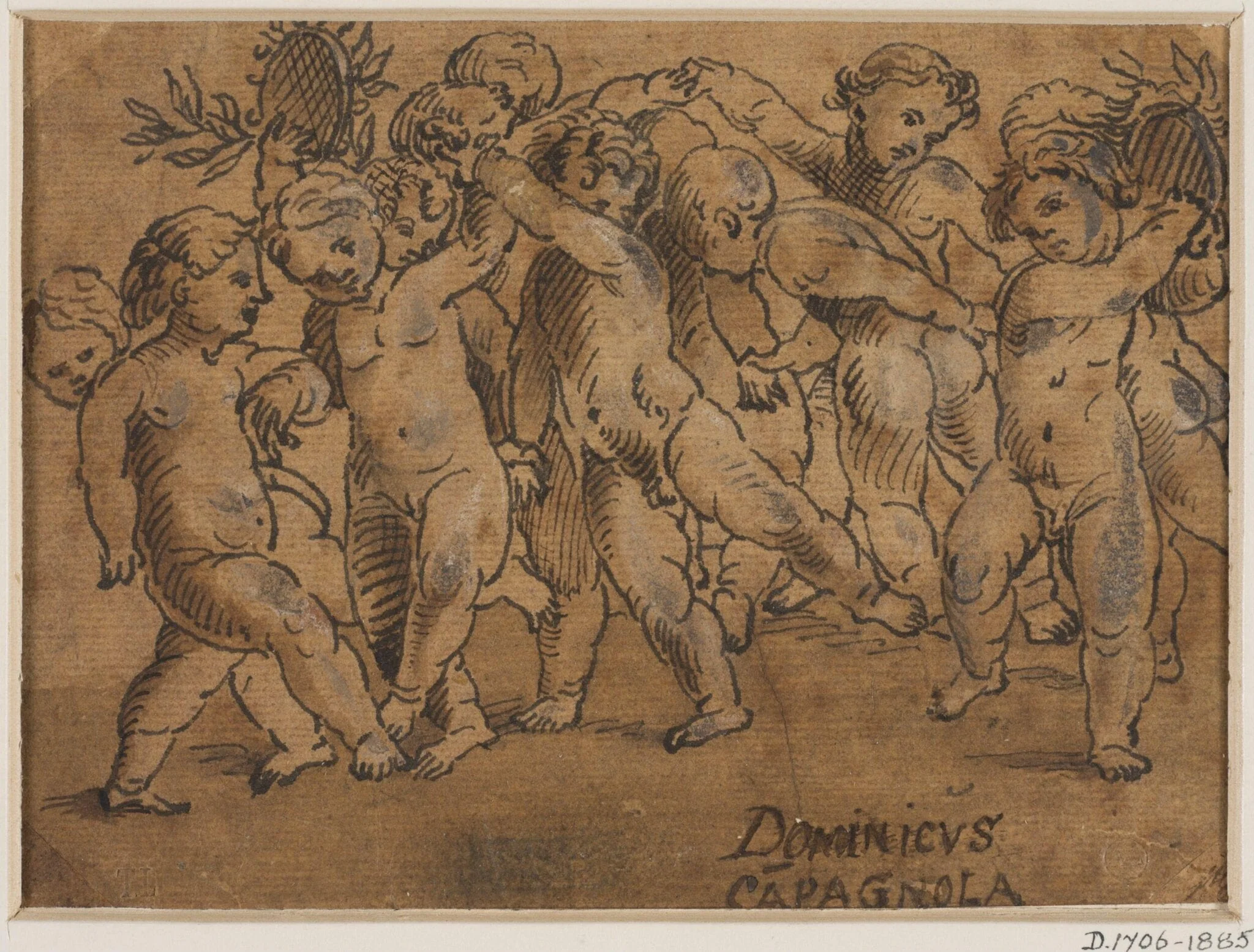 Twelve naked children dancing, detail