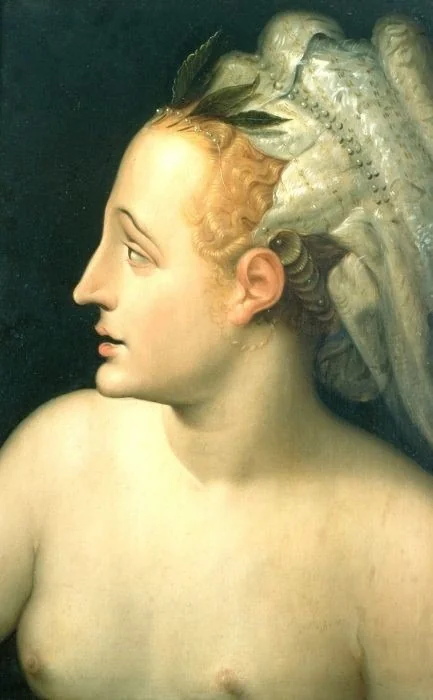 Head of a sea goddess, detail