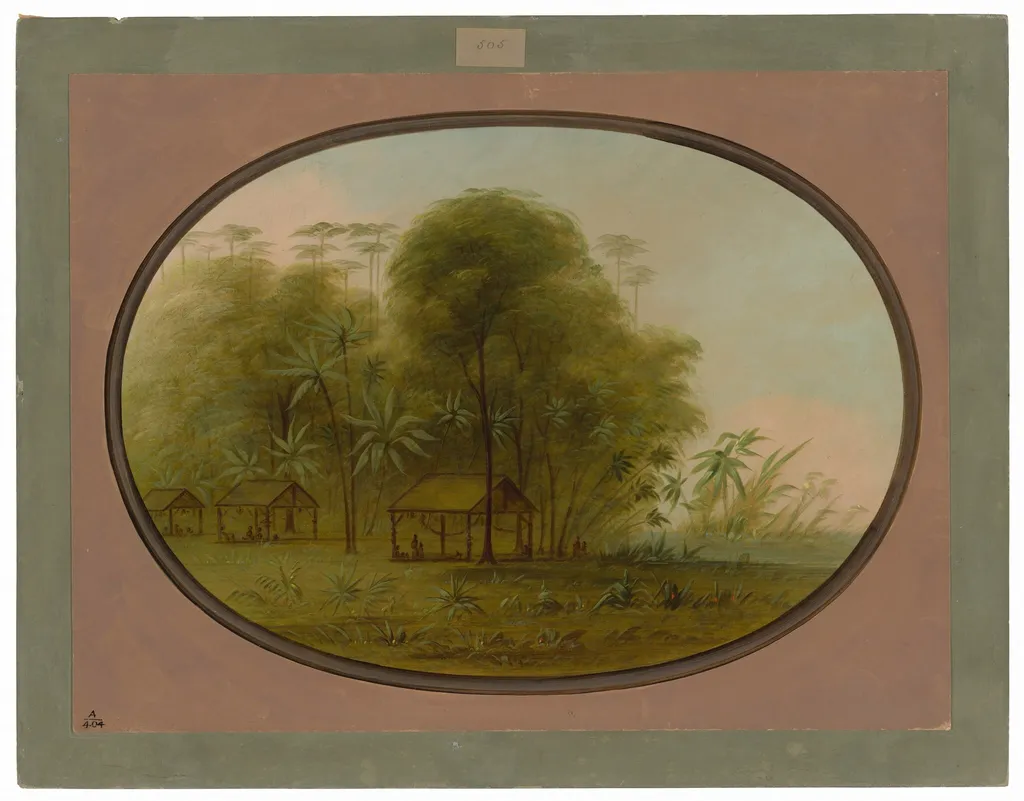 Arowak Village, by George Catlin, oil, 1862
