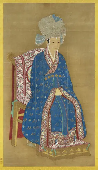 宋徽宗后坐像　軸