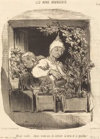 Ménage modèle..., by Honoré Daumier, ink, 1846