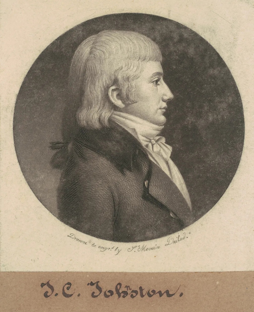 James Cathcart Johnston, by Charles B. J. Févret de Saint-Mémin, ink, 1800